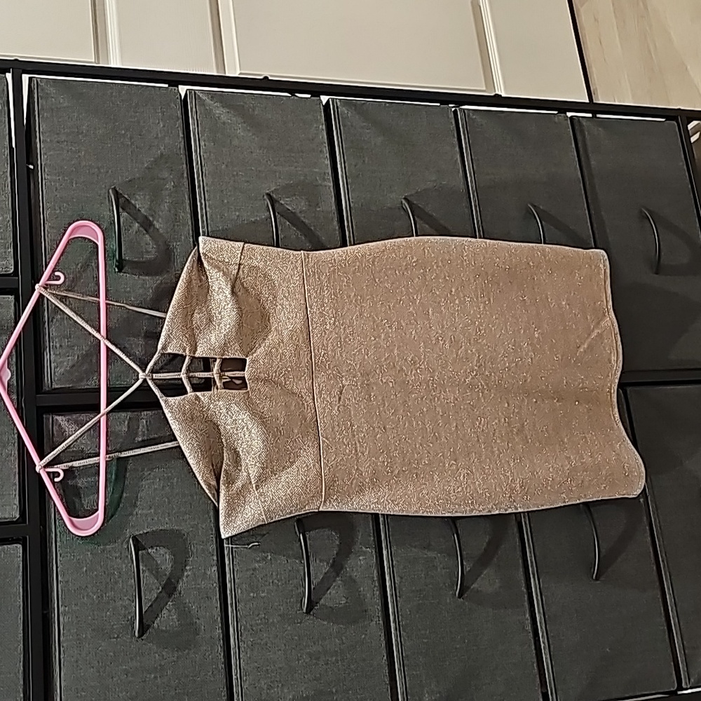 Stretchy gold mini dress